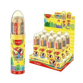 KEYROAD Színes ceruza készlet vastag, háromszögletű rakéta palackban Jumbo 12 klf. szín KEYROAD_38503 small