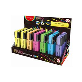 KEYROAD Szövegkiemelő vágott hegyű, lapos test, 28 db/display, Fluo neon színek KEYROAD_54306 small