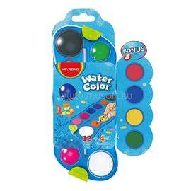 KEYROAD Vízfesték készlet, 12+4 cserélhető színnel, ecsettel, műanyag dobozban, Keyroad KEYROAD_54316 small