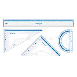 KEYROAD Vonalzókészlet, 30 cm, vonalzó, szögmérő, 45° és 60° háromszög vonalzók 4 db/bliszter Keyroad KEYROAD_38550 small