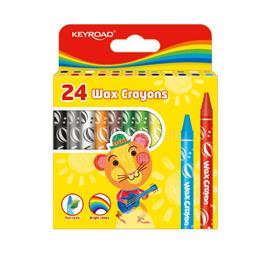 KEYROAD Zsírkréta készlet 8x90 mm 24 db/bliszter Wax Crayon vegyes színek KEYROAD_38555 small