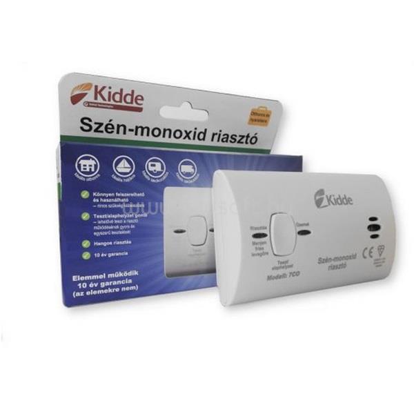 KIDDE 7CO cserélhető elemmel/hang- és fényjelzéssel/kompakt szén-monoxid érzékelő