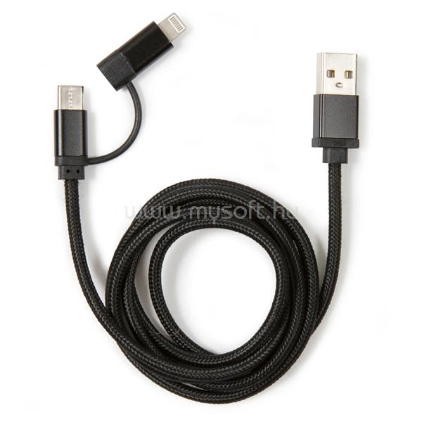 KIKKERLAND US237-BK fonott USB-C Lightning kábel (fekete)