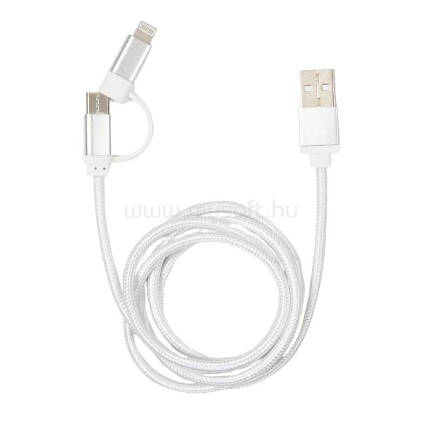 KIKKERLAND US237-SI fonott USB-C Lightning kábel (ezüst)
