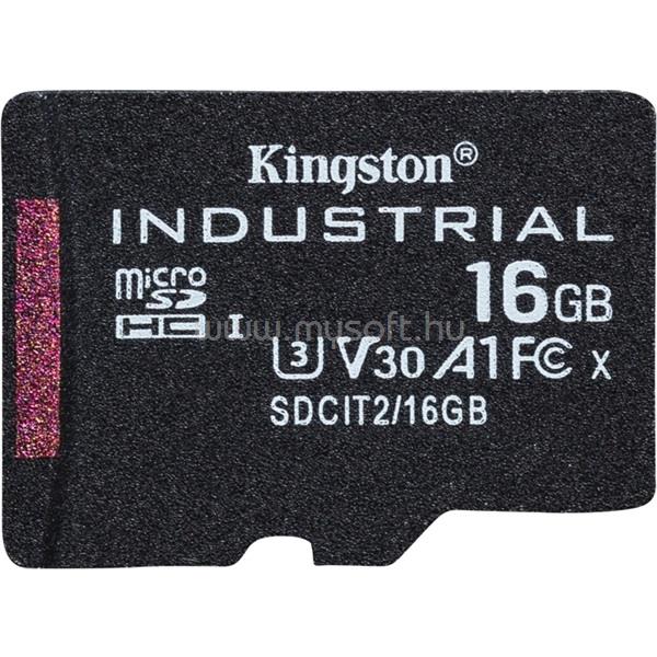 KINGSTON 16GB Micro SD Industrial (SDHC, Class 10, A1) memóriakártya SDCIT2/16GBSP large