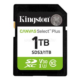 KINGSTON Canvas Select Plus Gen3 SDXC 1TB Class10 UHS-1 U3 V30 memóriakártya SDS3/1TB small
