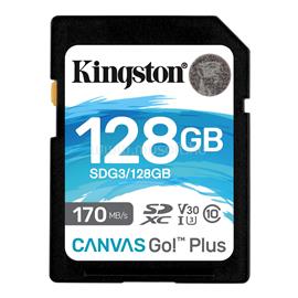 KINGSTON Canvas Go Plus SDXC 128GB Class 10 UHS-I U3 V30 memóriakártya SDG3/128GB small