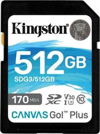 KINGSTON Canvas Go Plus SDXC 512GB Class 10 UHS-I U3 V30 memóriakártya SDG3/512GB small