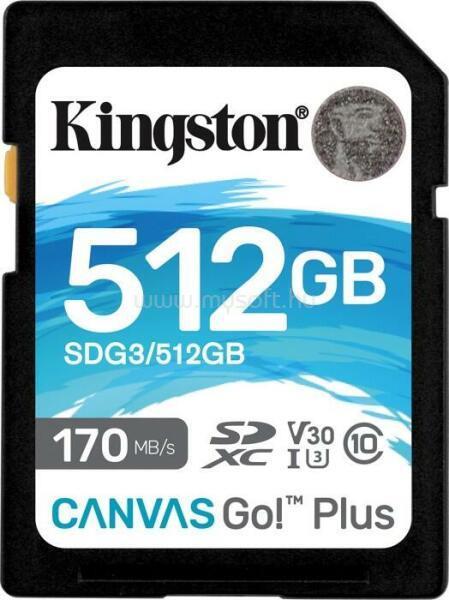 KINGSTON Canvas Go Plus SDXC 512GB Class 10 UHS-I U3 V30 memóriakártya