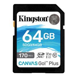 KINGSTON Canvas Go Plus SDXC 64GB Class 10 UHS-I U3 V30 memóriakártya SDG3/64GB small