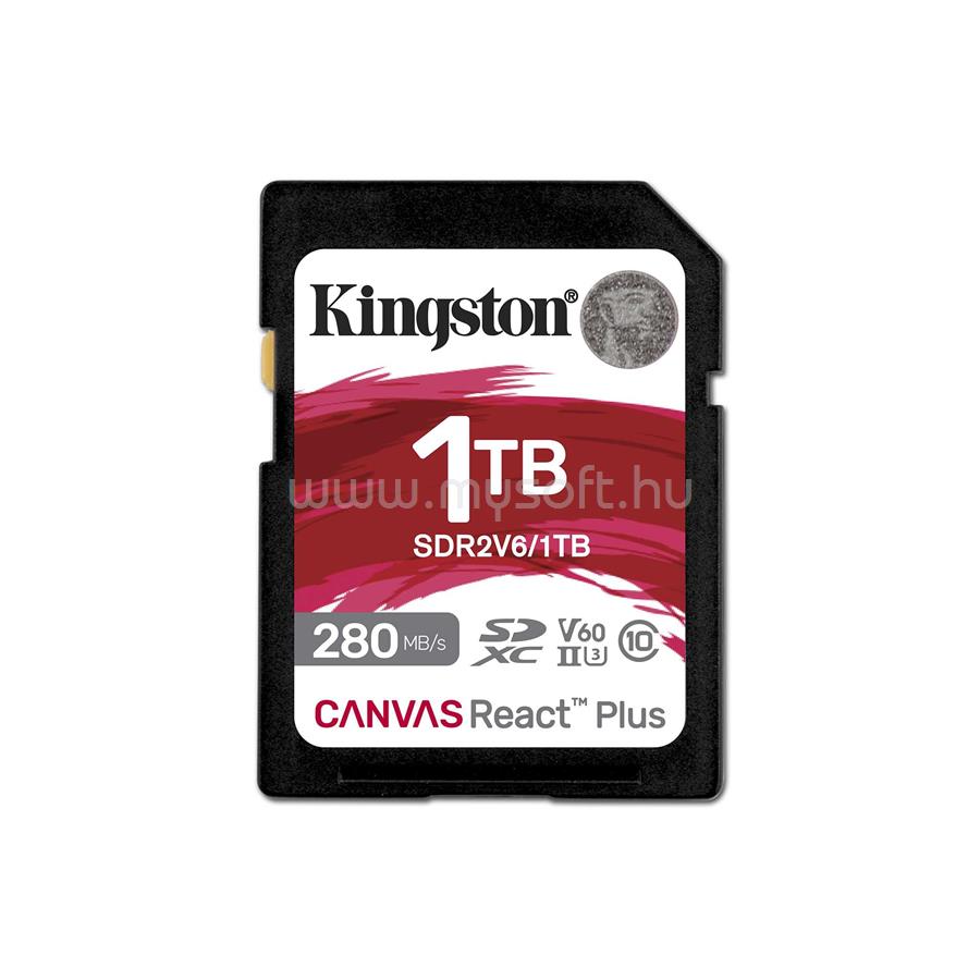 KINGSTON Canvas React Plus SDXC 1TB Class 10 UHS-II U3 V60 memóriakártya 