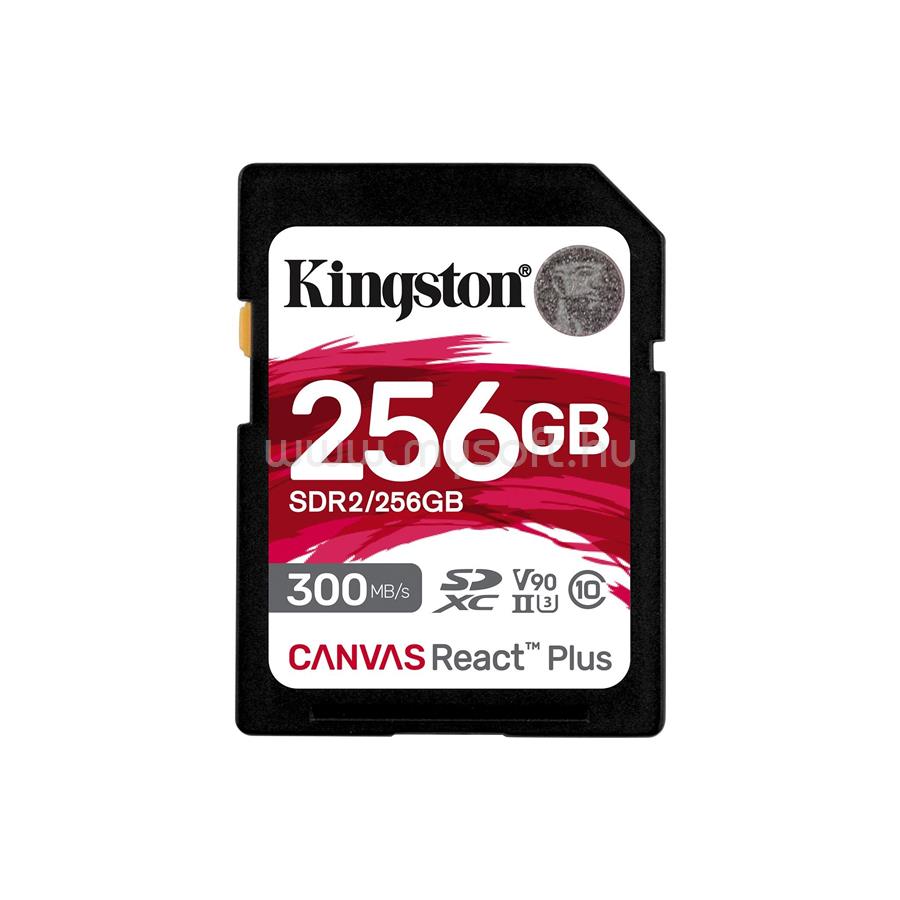 KINGSTON Canvas React Plus SDXC 256GB Class 10 UHS-II U3 V90 memóriakártya