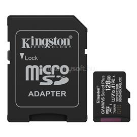 KINGSTON memóriakártya 128GB microSDXC Canvas Select Plus Gen3 - Class 10, A1, - SD adapter SDCS3/128GB small