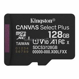 KINGSTON memóriakártya 128GB microSDXC Canvas Select Plus Gen3 - Class 10, A1, - adapter nélkül SDCS3/128GBSP small