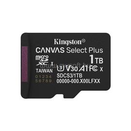 KINGSTON Canvas Select Plus Gen3 MicroSDXC 1TB  Class 10, UHS-I, U3 V30  A1 memóriakártya SDCS3/1TBSP small