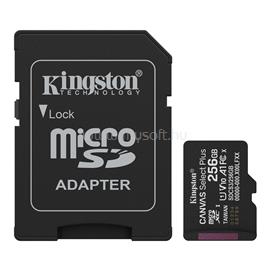 KINGSTON memóriakártya 256GB microSDXC Canvas Select Plus Gen3 - Class 10, A1, - SD adapter SDCS3/256GB small