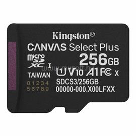 KINGSTON memóriakártya 256GB microSDXC Canvas Select Plus Gen3 - Class 10, A1, - adapter nélkül SDCS3/256GBSP small