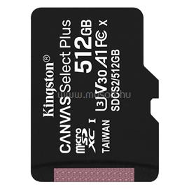 KINGSTON Canvas Select Plus MicroSDXC 512GB, Class10. UHS-I U3, V30 memóriakártya SDCS2/512GBSP small