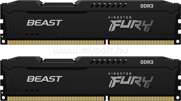 KINGSTON DIMM memória 2X4GB DDR3 1866MHz CL10 FURY BEAST BLACK