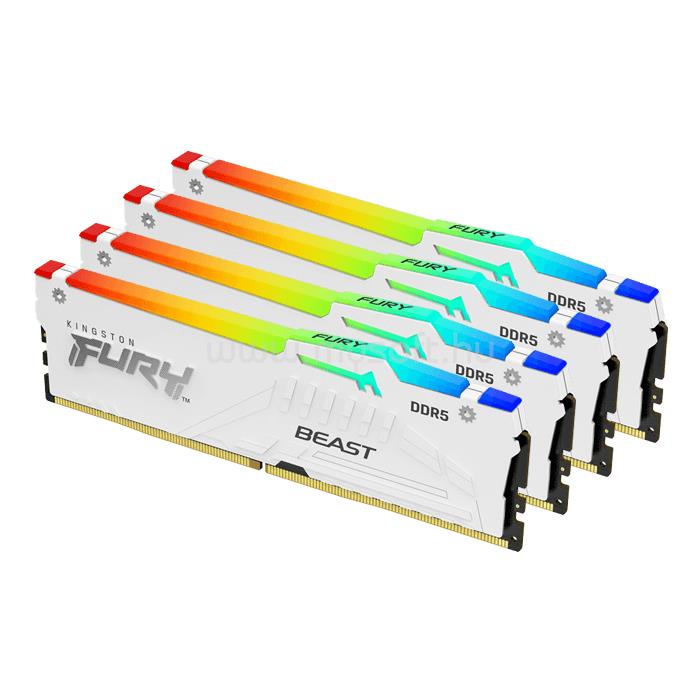 KINGSTON DIMM memória 4X32GB DDR5 5600MHz CL40 FURY BEAST WHITE RGB XMP