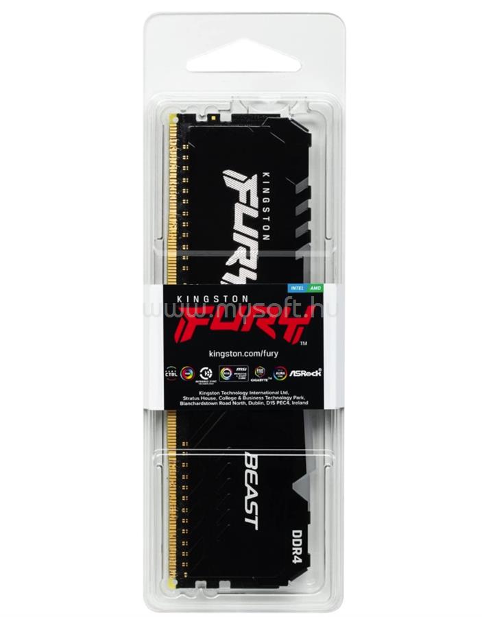 KINGSTON DIMM memória 8GB DDR4 2666MHz CL16 FURY BEAST RGB