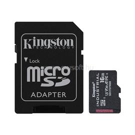KINGSTON Industrial MicroSDHC 16GB Class 10, UHS-I, U3, V30, A1 memóriakártya + adapter SDCIT2/16GB small