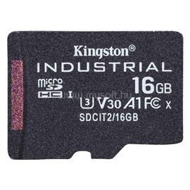 KINGSTON MEMÓRIAKÁRTYA 16GB microSDHC Industrial - Class 10, A1, - adapter nélkül SDCIT2/16GBSP small