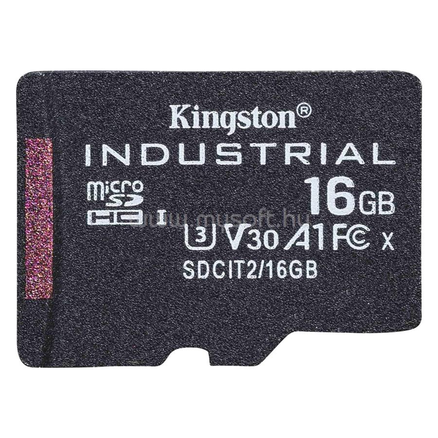 KINGSTON Industrial MicroSDHC 16GB Class 10, UHS-I, U3, V30, A1 memóriakártya