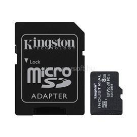 KINGSTON Industrial MicroSDHC 8GB Class 10, UHS-I, U3, V30, A1 memóriakártya + adapter SDCIT2/8GB small