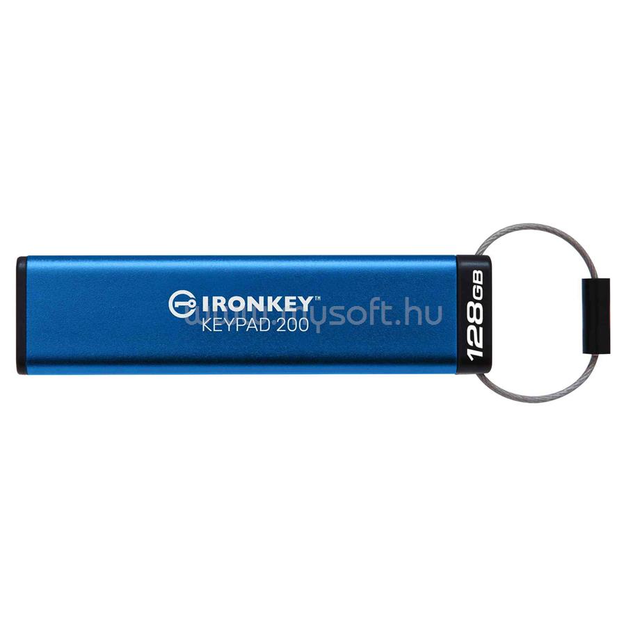 KINGSTON IronKey Keypad 200 USB 3.2 128GB pendrive (kék)