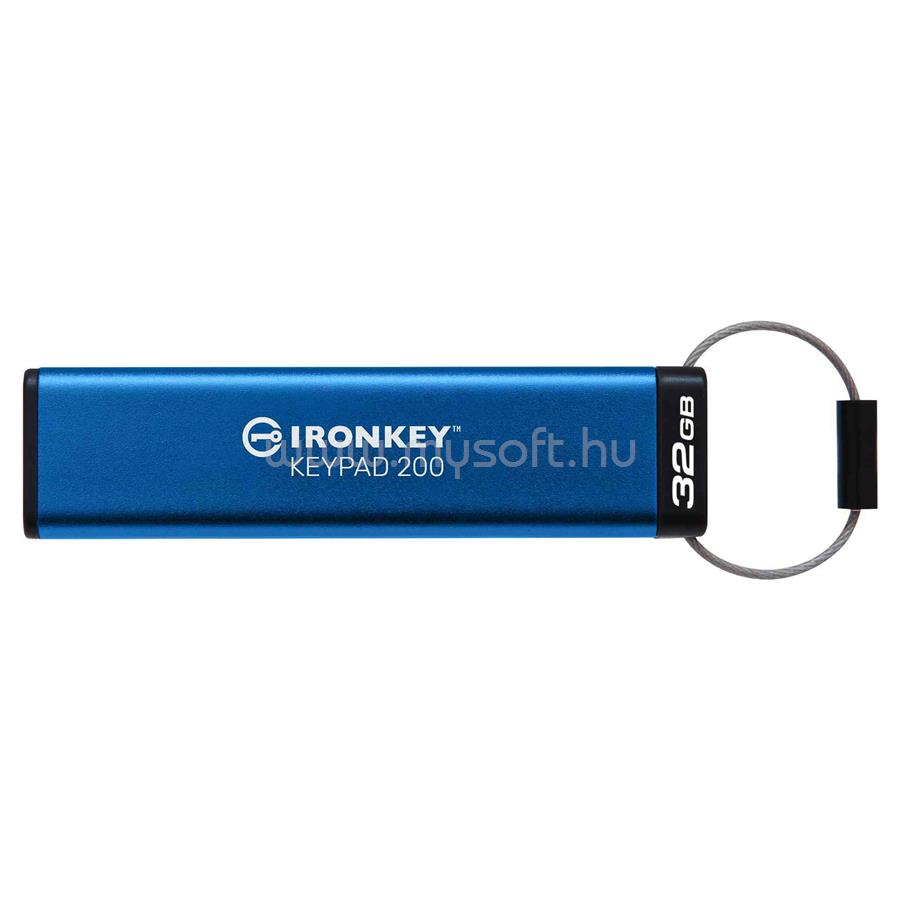 KINGSTON IronKey Keypad 200 USB 3.2 32GB pendrive (kék)