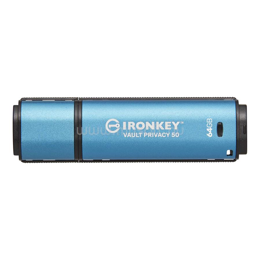 KINGSTON IronKey Vault Privacy 50 USB 3.2 64GB pendrive (kék)
