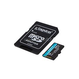 KINGSTON memóriakártya 64GB microSDXC Canvas Go Plus - Class 10, A2, + SD adapter SDCG4/64GB small