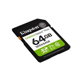 KINGSTON Canvas Select Plus Gen3 SDXC 64GB Class10 UHS-1 U1 V10 memóriakártya SDS3/64GB small
