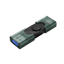 KINGSTON DT DUO pendrive/USB Stick USB 3.2 + Type-C, Gen 1, 128GB FEKETE/SÖTÉTZÖLD DTDEG2/128GB small