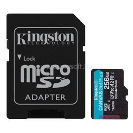 KINGSTON Canvas Go! Plus MicroSDXC 256GB Class 10, UHS-I, U3, V30, A2 memóriakártya + adapter SDCG4/256G small