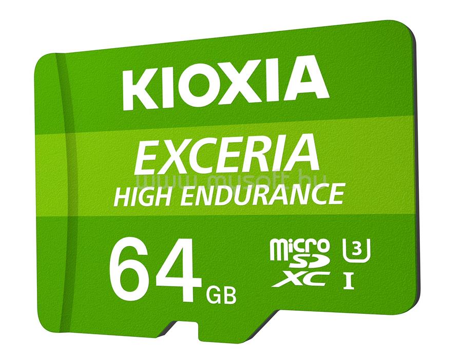 KIOXIA Memóriakártya MicroSDXC 64GB Exceria High Endurance CL10 UHS-I U3 + Adapter (TOSHIBA)