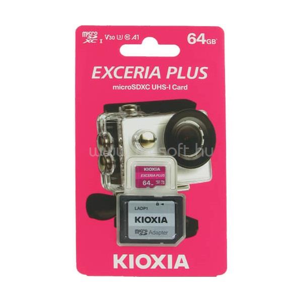 KIOXIA Memóriakártya SDXC 64GB CL10 UHS-I U3 + adapter (TOSHIBA)