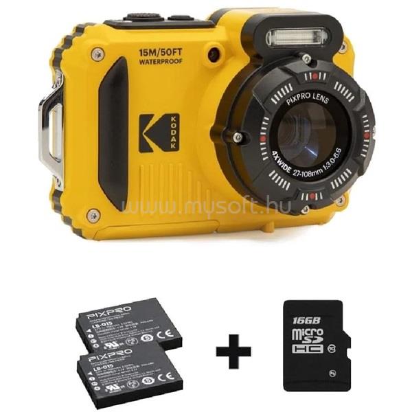 KODAK Pixpro WPZ2 vízálló/porálló/ütésálló digitális fényképezőgép (sárga)