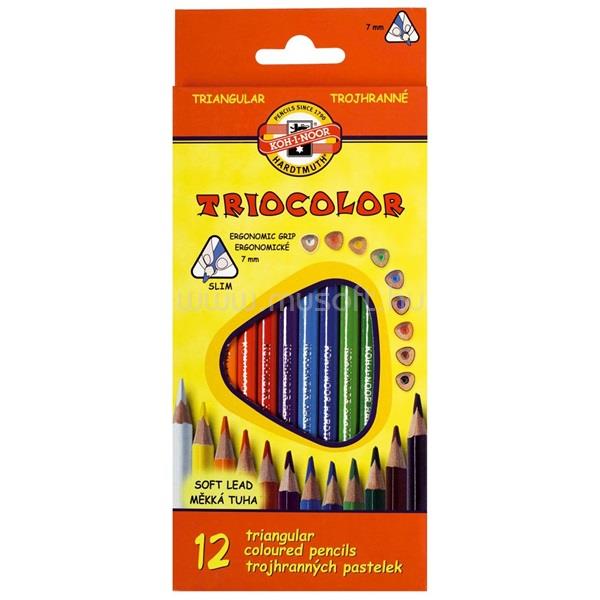 KOH-I-NOOR Triocolor háromszög alakű 12db-os vegyes színű színes ceruza