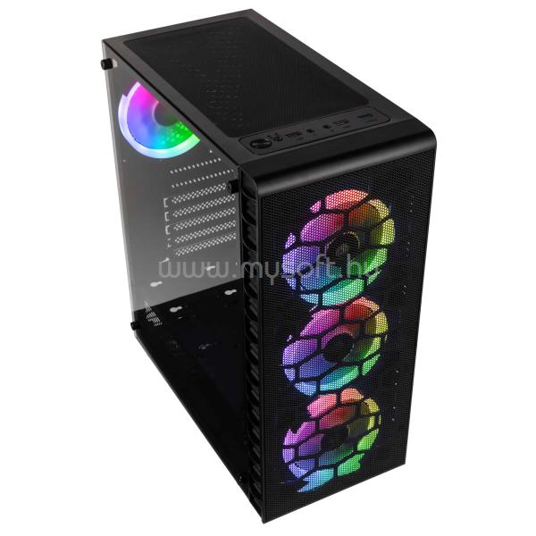 KOLINK Observatory Lite Mesh RGB Fekete (Táp nélküli) ablakos ATX ház