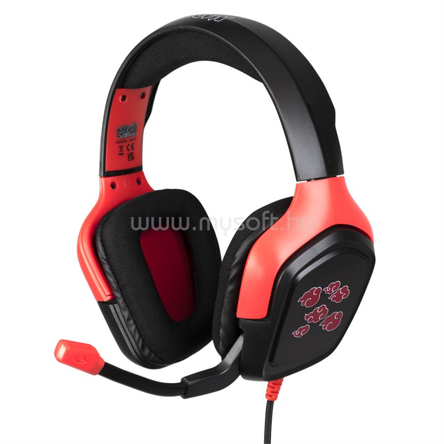 KONIX Akatsuki Jack 3.5 mm vezetékes gamer headset (fekete/piros)
