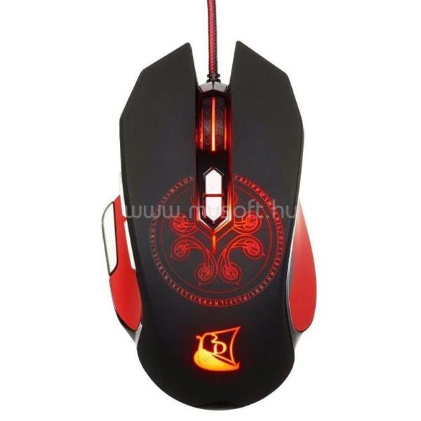 KONIX DRAKKAR PC Heimdall gamer vezetékes egér (fekete-piros)