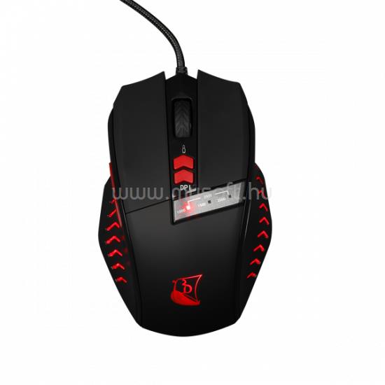 KONIX Drakkar PC Runemaster Evo 2500 DPI gamer vezetékes egér (fekete/piros)