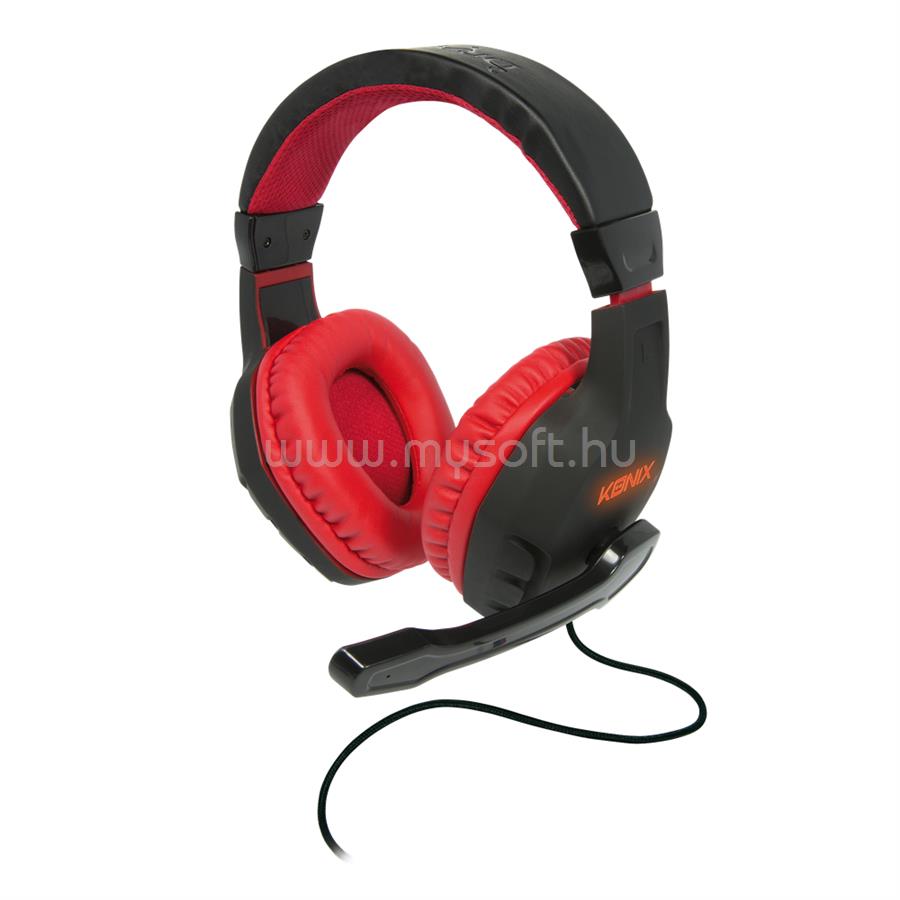 KONIX DRAKKAR PC Skald 7.1 vezetékes Gaming headset (fekete-piros)