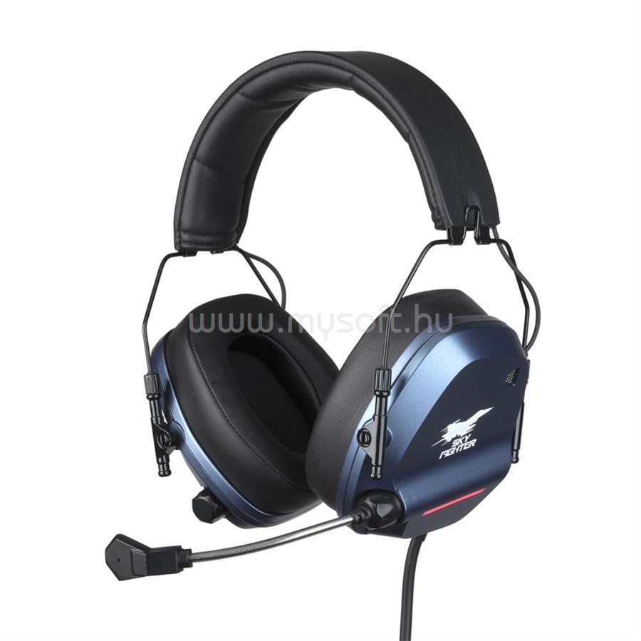 KONIX DRAKKAR PC Skyfighter One 2.0 vezetékes Gaming headset (kék-fekete)
