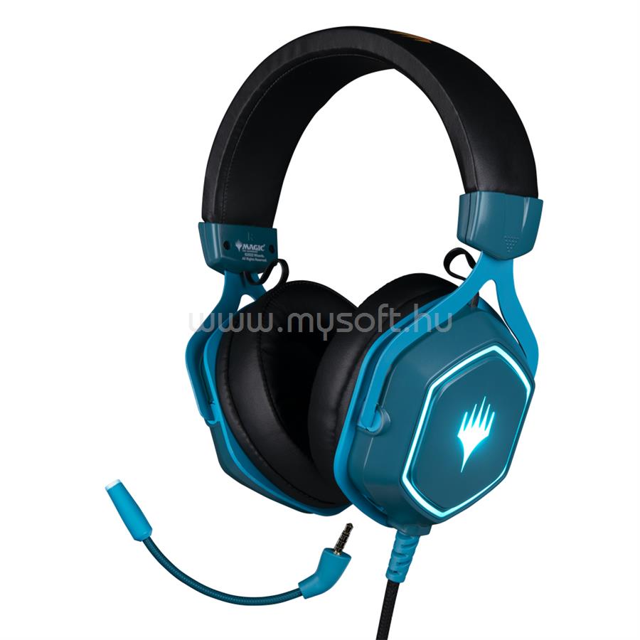KONIX MAGIC THE GATHERING 7.1 gamer vezetékes headset (kék-fekete)