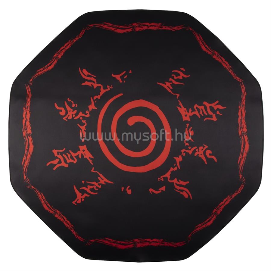 KONIX NARUTO "Symbol" Gaming Szőnyeg kör alakú 1000x1000mm, Fekete-Piros