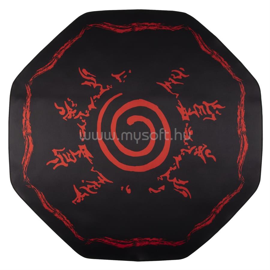 KONIX NARUTO "Symbol" Gaming Szőnyeg kör alakú 1000x1000mm, Fekete-Piros