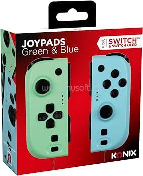 KONIX Nintendo Switch vezeték nélküli kontroller, 2-PACK (zöld-kék)